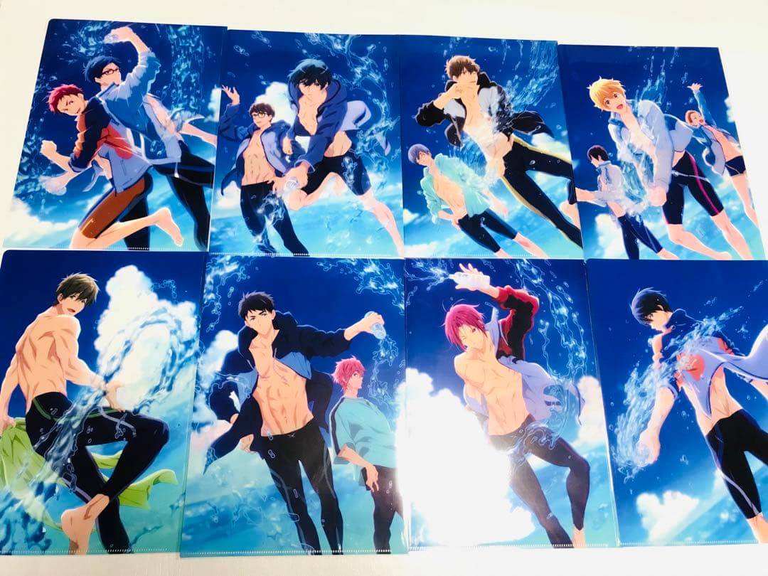 Free!RWクリアファイル8枚 七瀬遙 橘真琴 松岡凛 山崎宗介 桐嶋郁弥