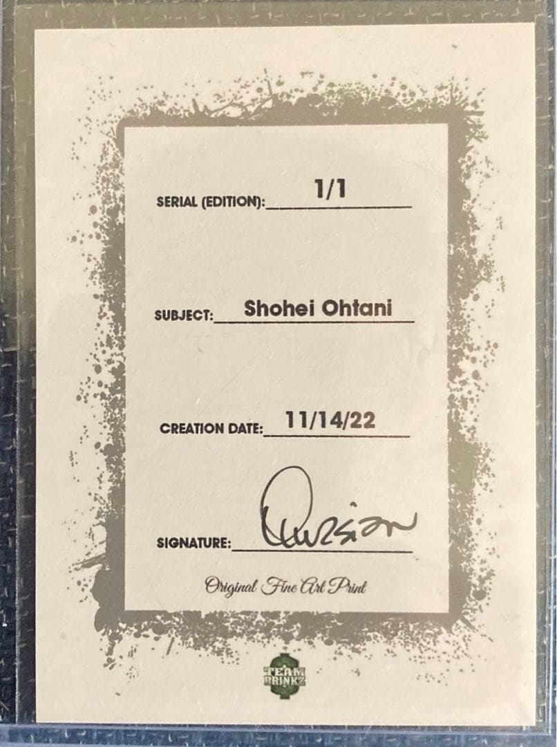 大谷翔平　ワンオブワン　トレカ　トレーディングカード