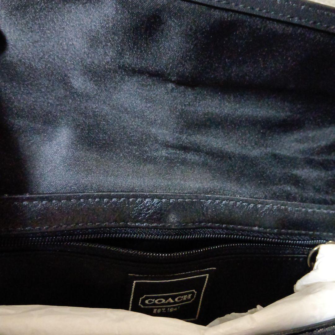 COACH ワンハンドルミニバッグ 黒×シルバーシグネチャー