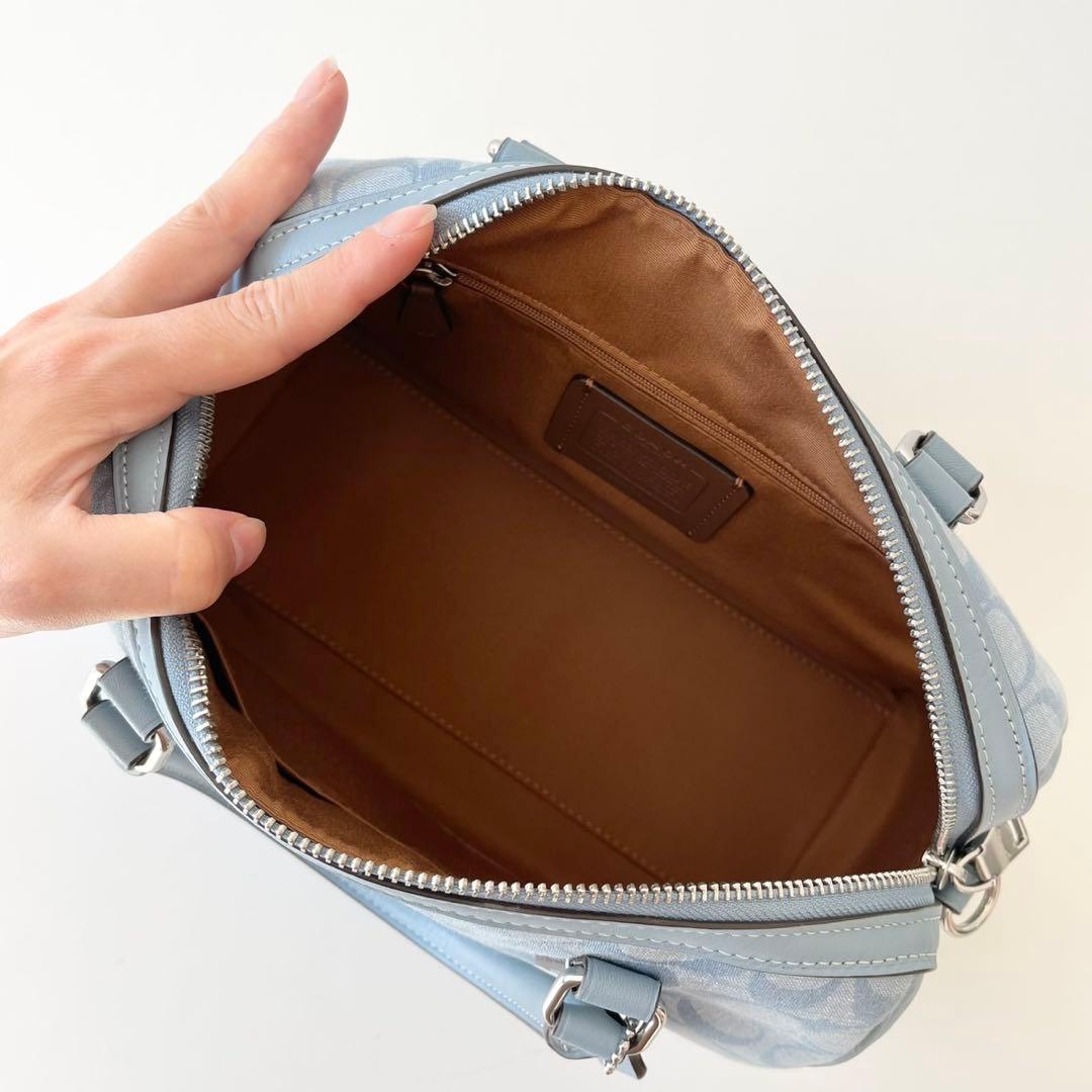 【新品】COACH 2way ハンドバッグ ローアン サッチェル シャンブレー