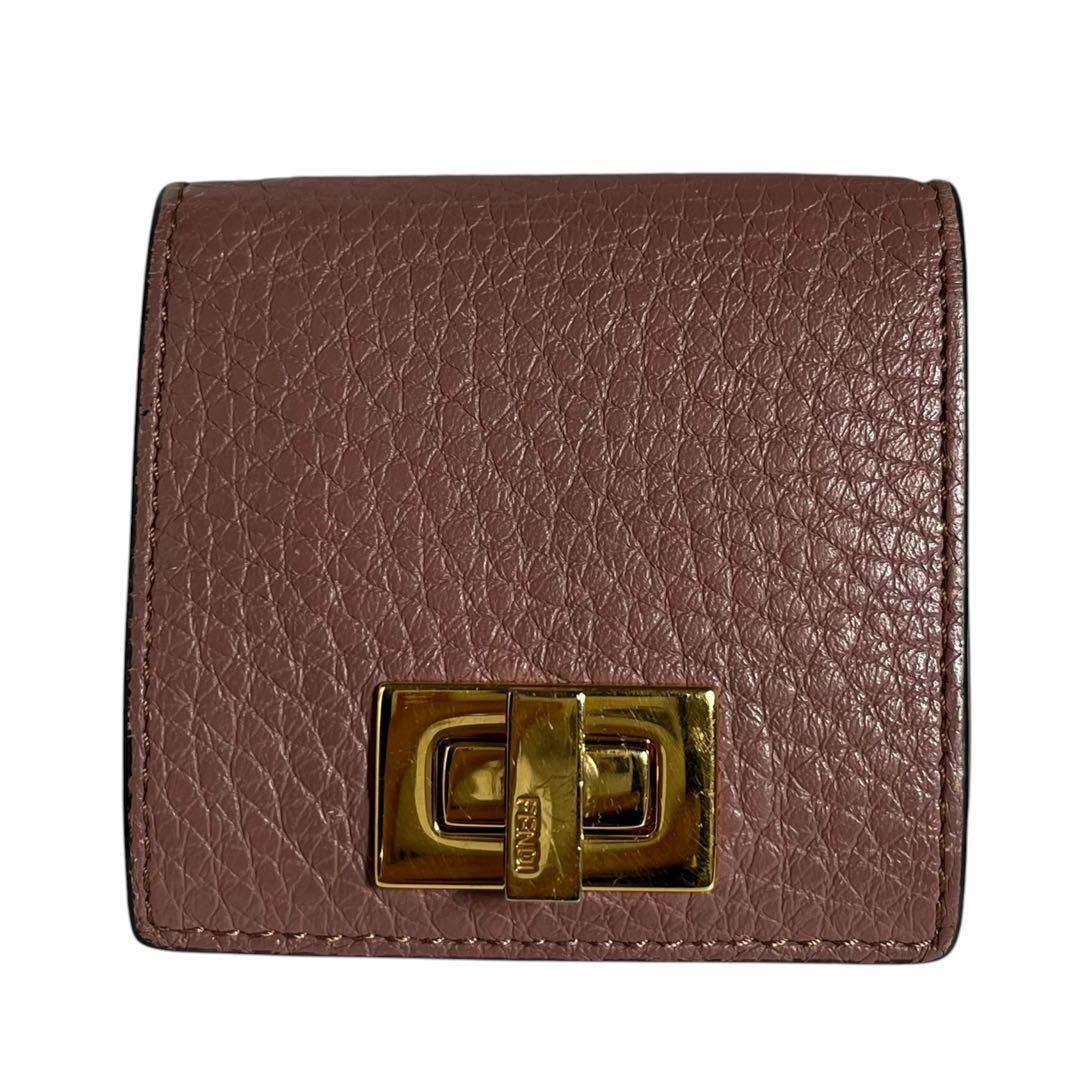 レア✨フェンディ ケース ピーカブー ターンロック レザー ピンク