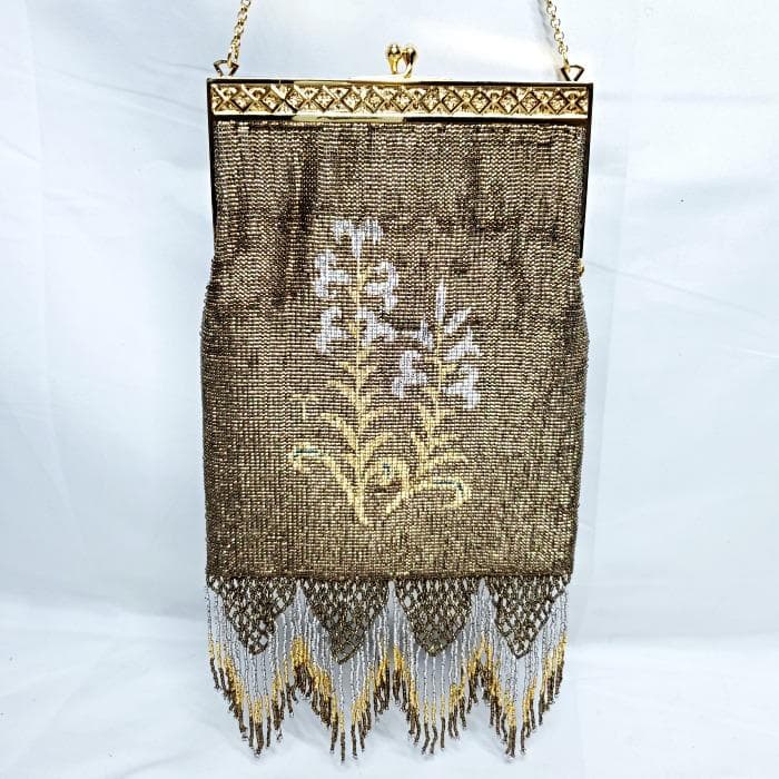 【美品】 TOKO silver アンティーク フリンジ メタルビーズ バッグ