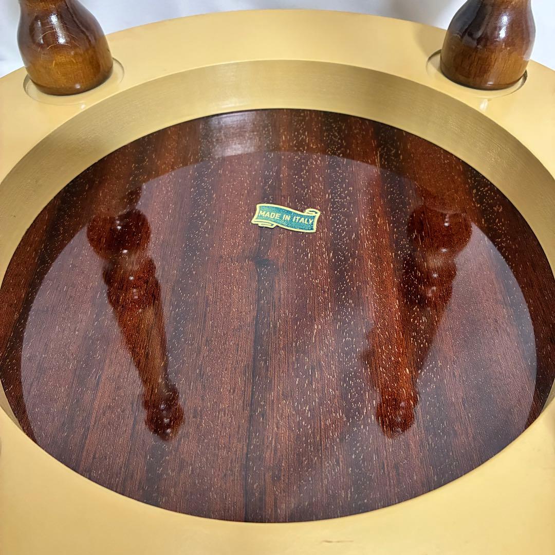 イタリア製 象嵌細工 サイドテーブル ヴィンテージ 艶あり 花柄