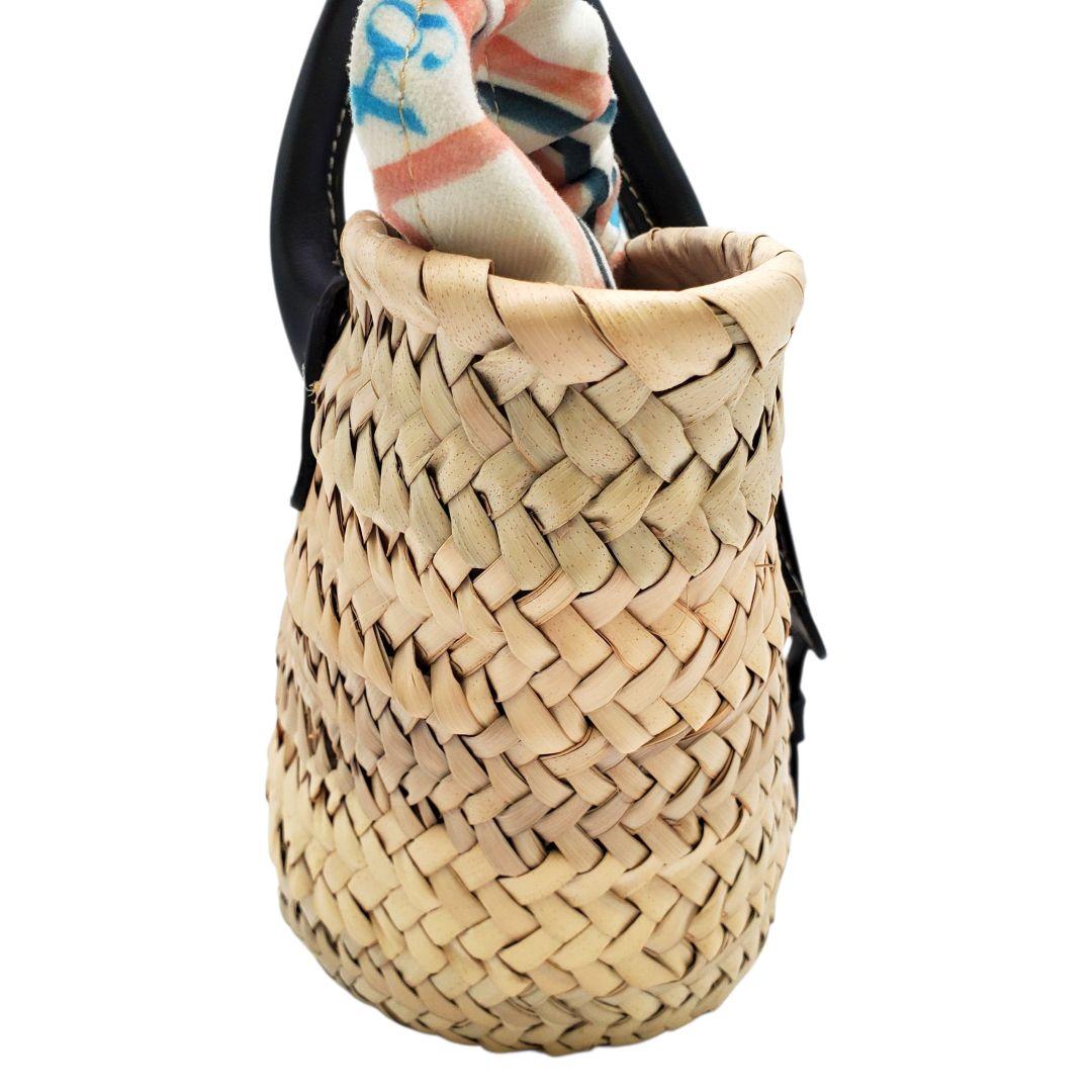 美品 PARIS/64 かごバック 2way ショルダー 本革 編み込み