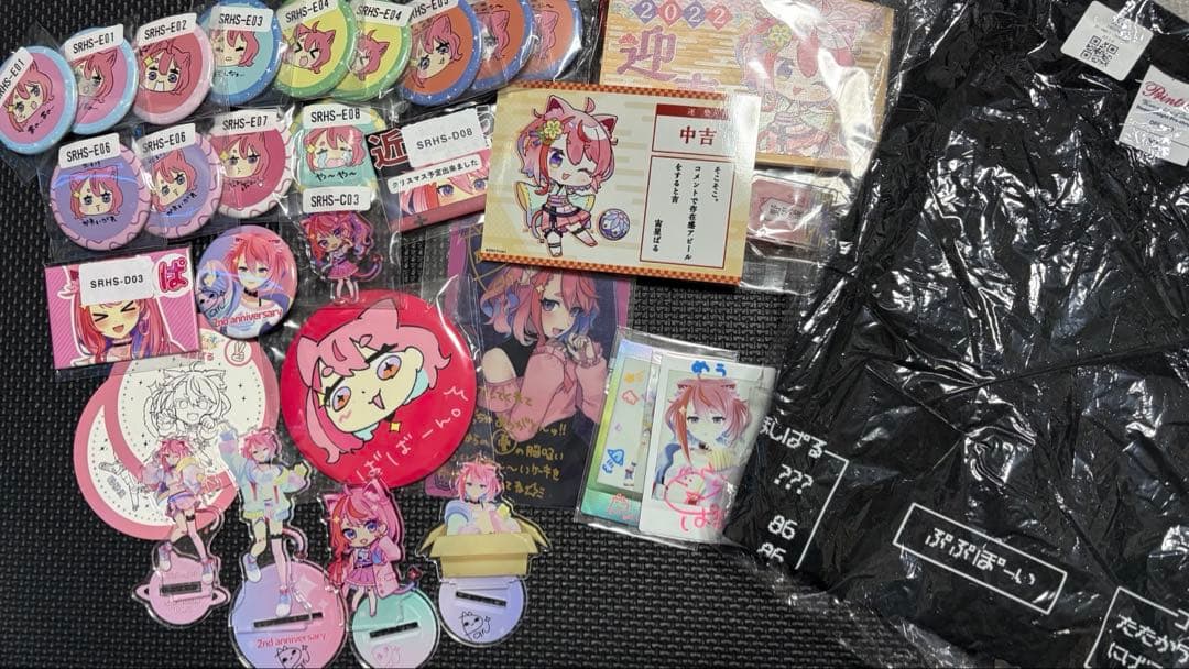 宙星ぱる 缶バッジ アクリルスタンド 直筆サイン Tシャツセット ストグラ