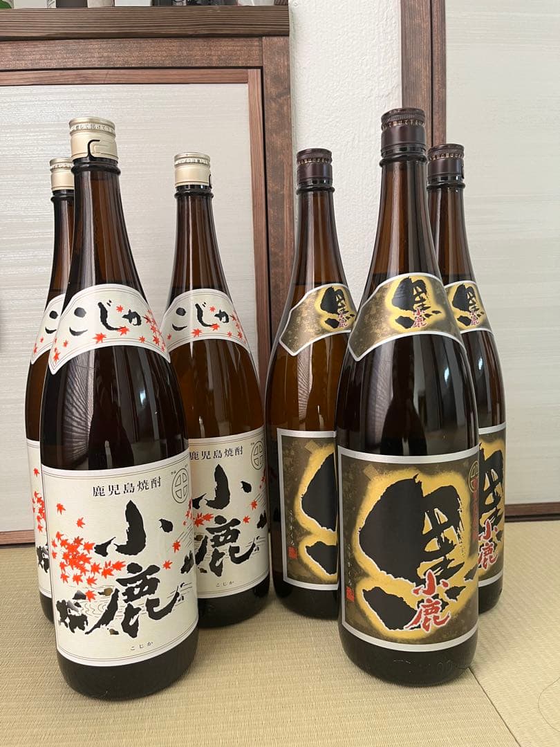 小鹿酒造の1,800ml焼酎、6本セット(黒)