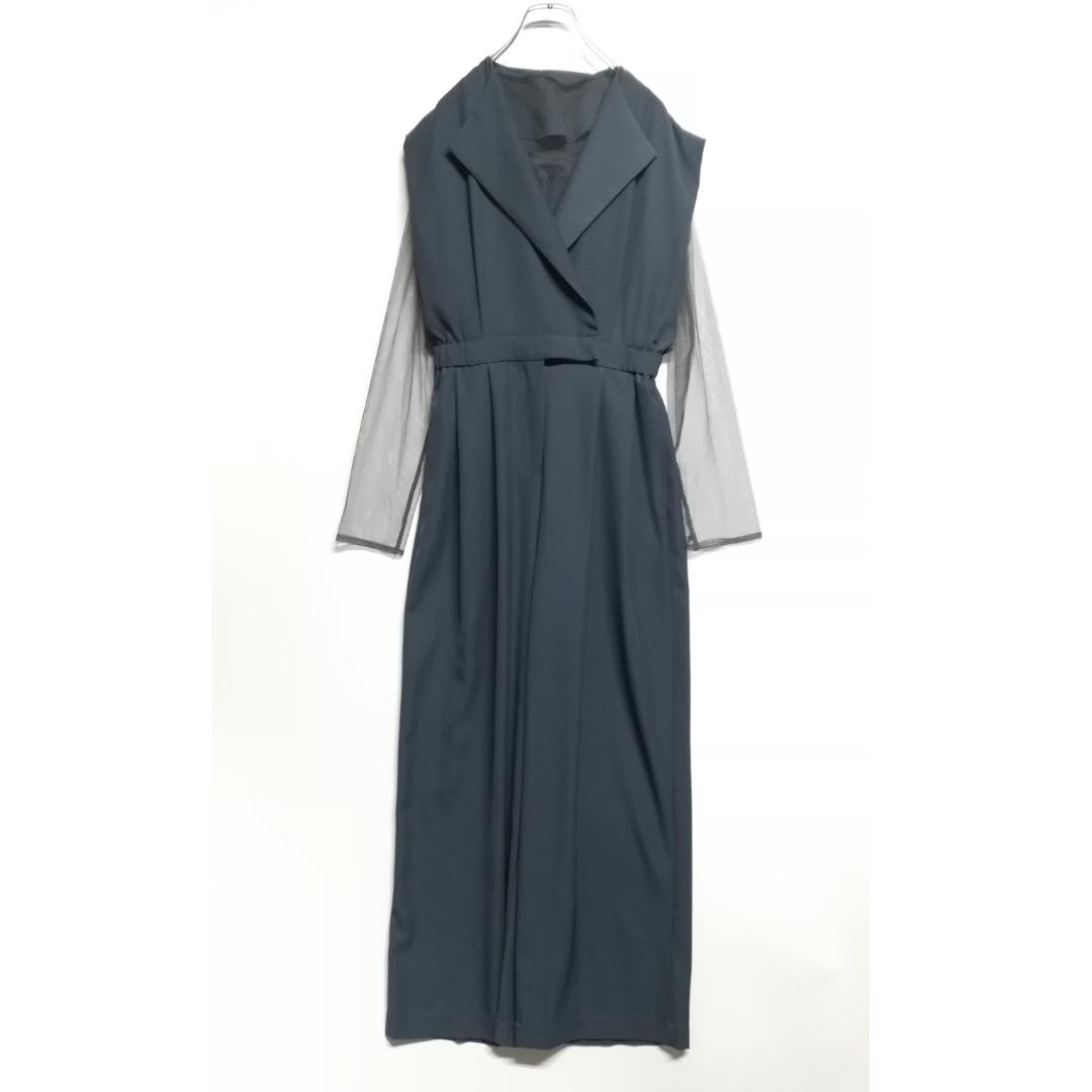 M ニアナ niana スタンドアウトカラーオールインパンツ 結婚式 ブルー