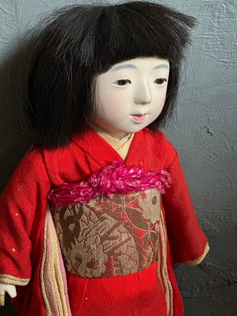 瞬間的お値下げ❣️ヴィンテージ　市松人形 真っ赤なお着物がかわいい