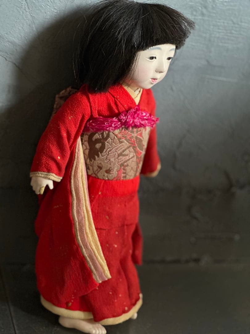 瞬間的お値下げ❣️ヴィンテージ　市松人形 真っ赤なお着物がかわいい