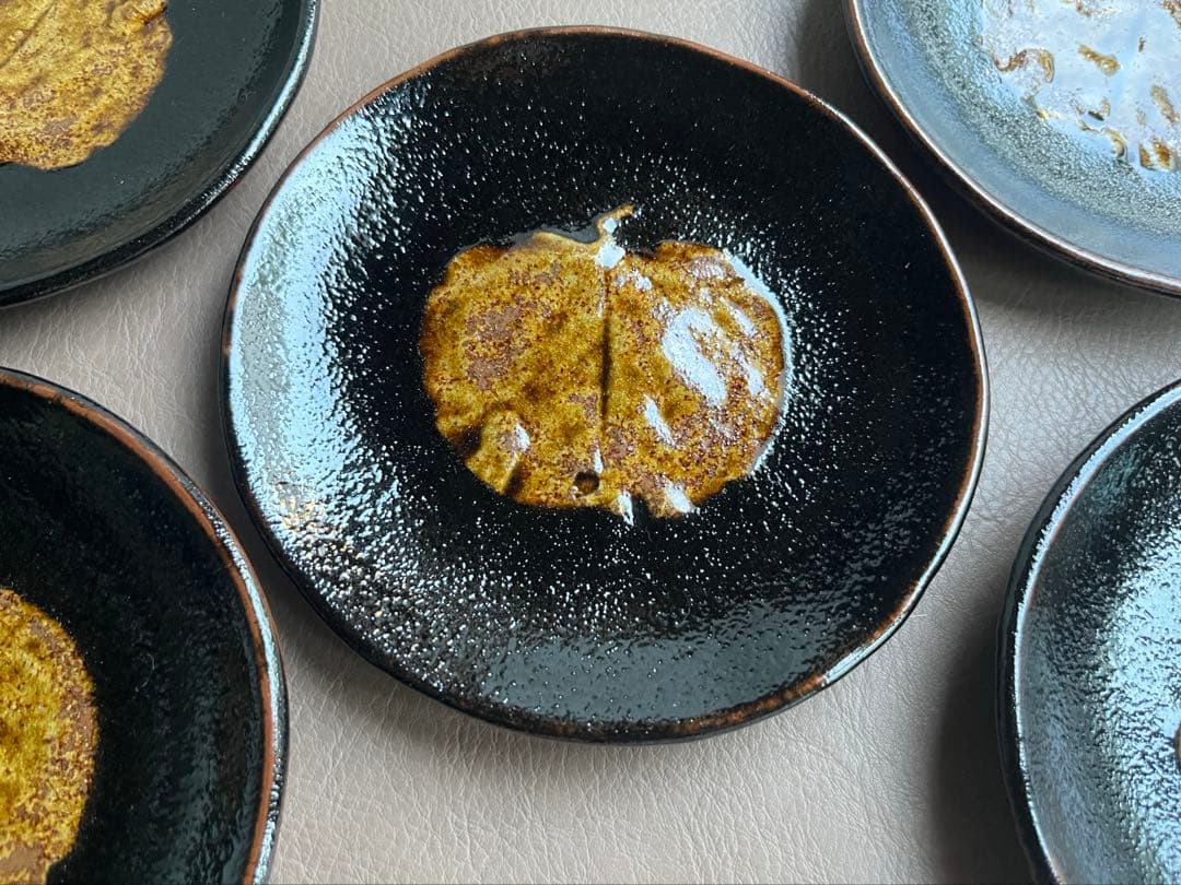 三玄窯 中里重利　天目　皿5枚　5寸皿　銘々皿