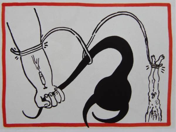 Keith Haring、No.147、希少画集画、新品額装付、状態良好