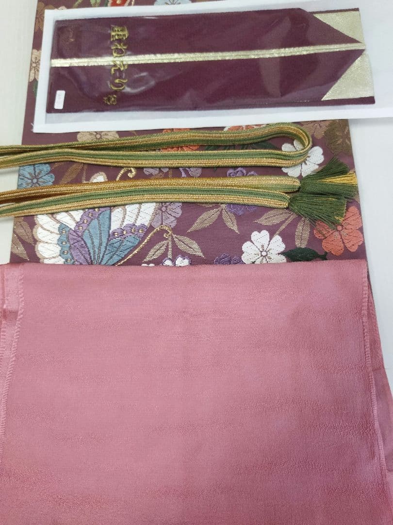 TAO様　432.可愛いくすみピンク　振袖7点セット 正絹　フルセット　成人式