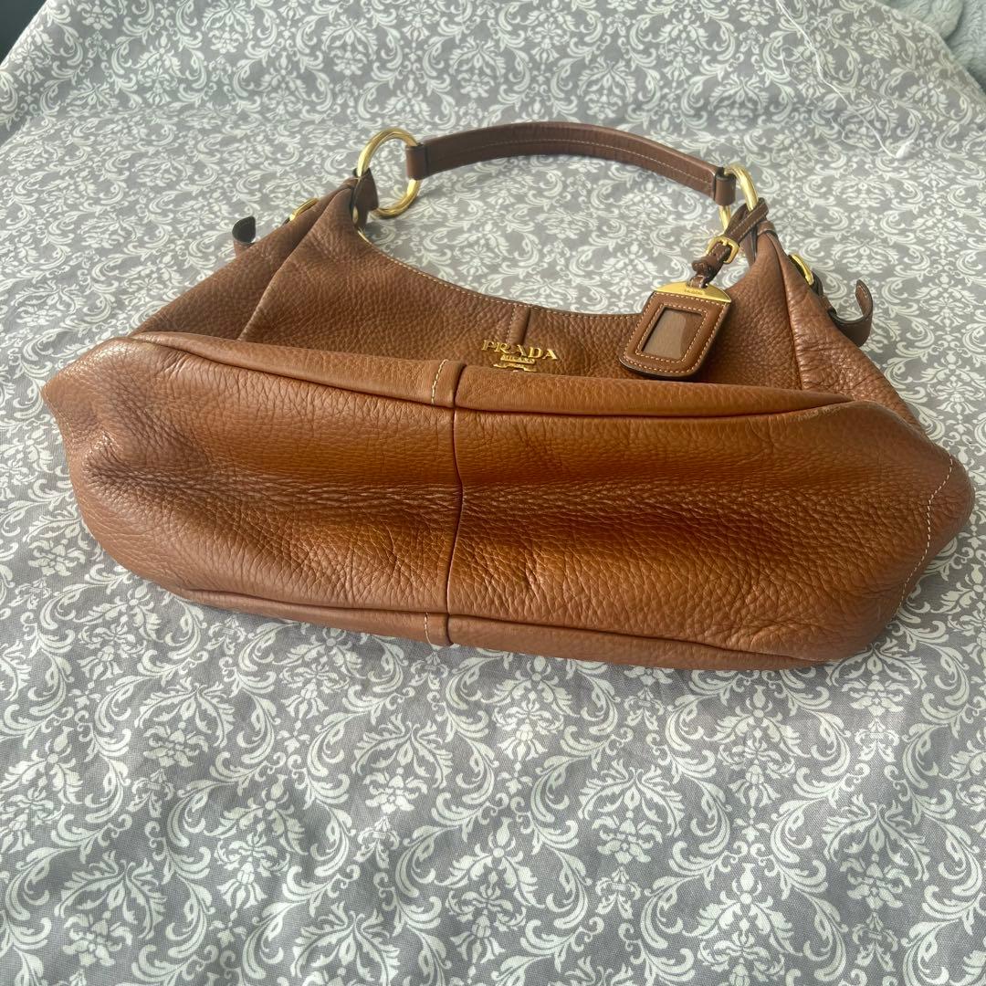 PRADA ブラウン　レザー ハンドバッグ