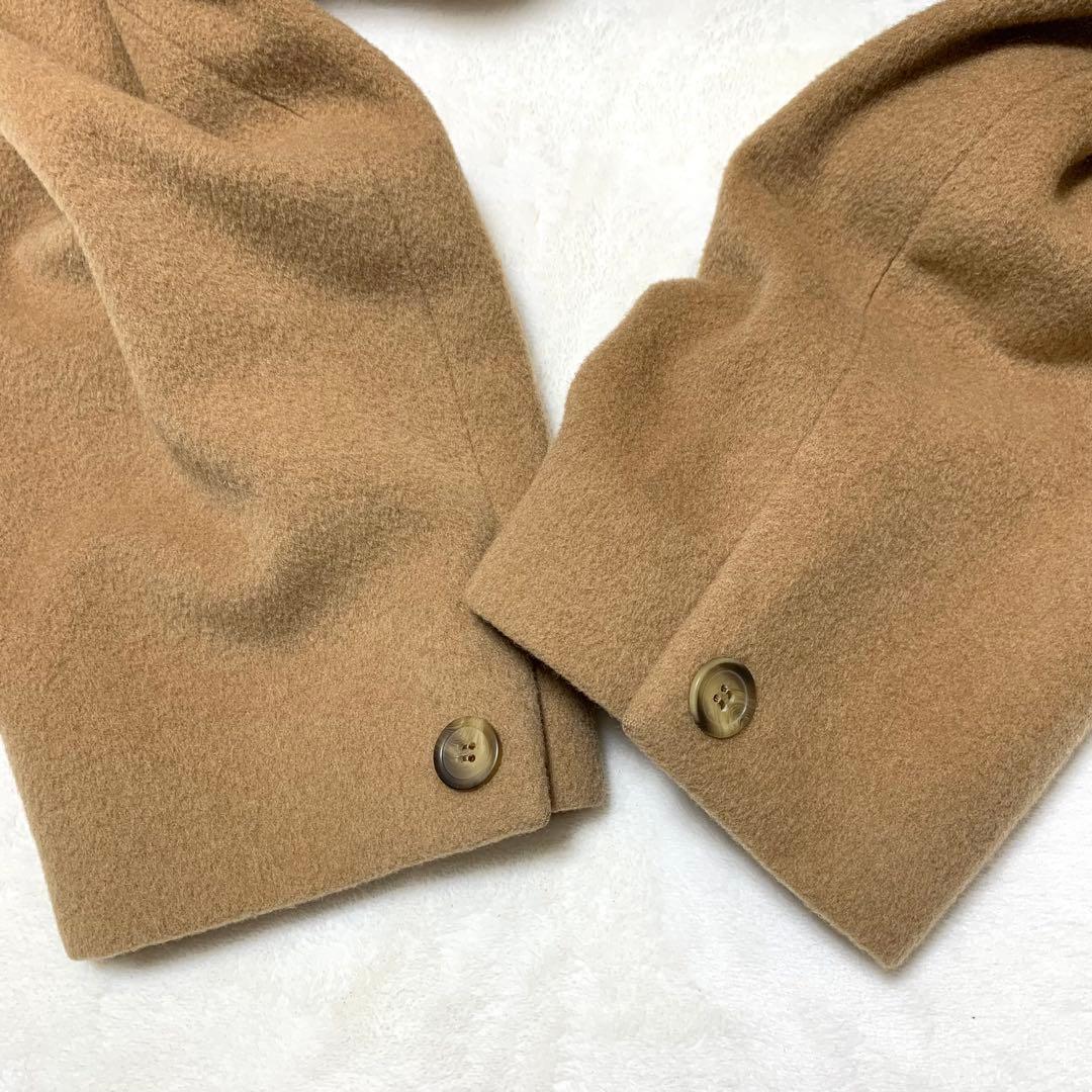 最高級 JAEGER イエガー 英国製 コート キャメル100% ベロア襟