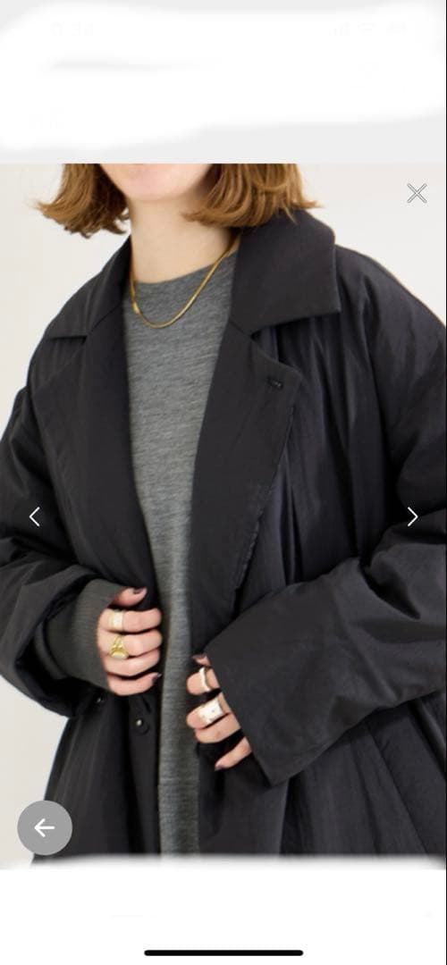 B.C STOCK ワッシャーナイロンダウン チェスターコート　ブラック　S