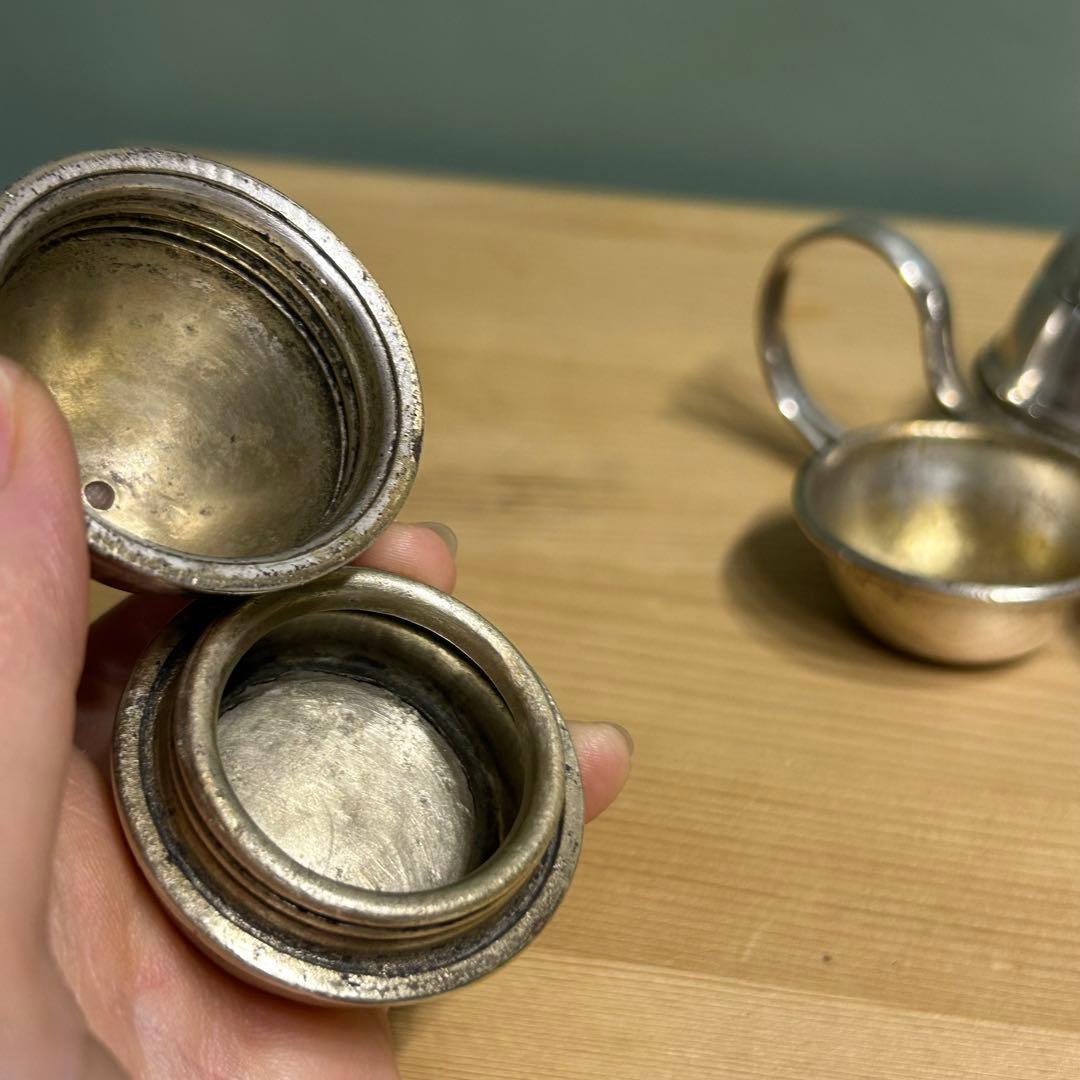 イギリス製アンティーク　調味料入れ　シルバープレート