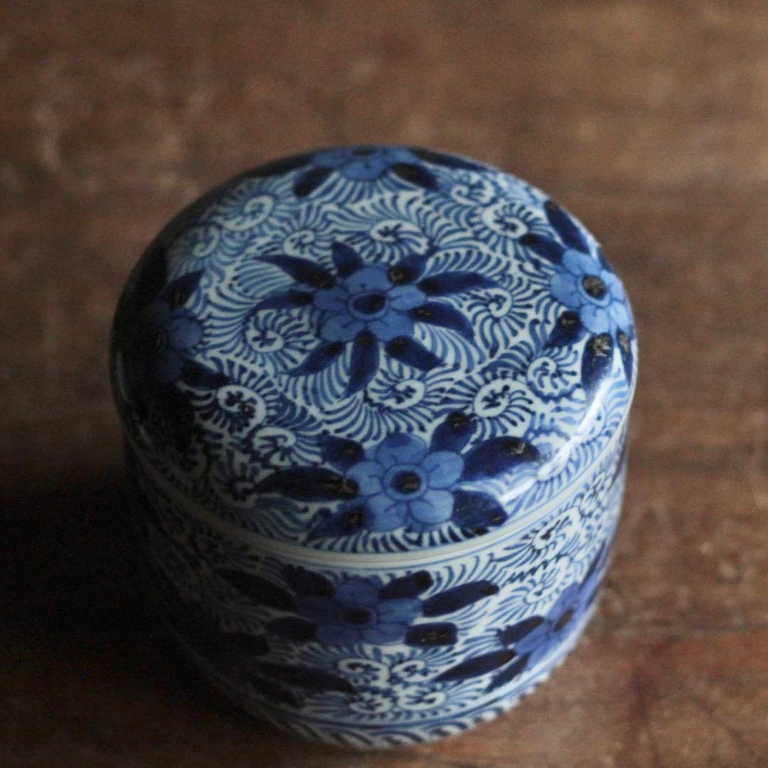 古伊万里 染付 蓋物 古美術 古道具 アンティーク ボンボニエール