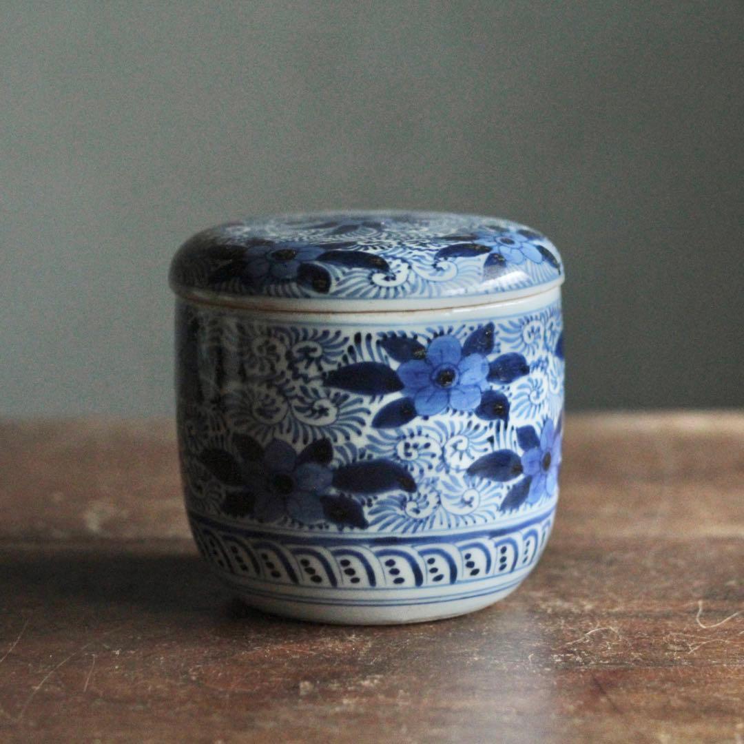 古伊万里 染付 蓋物 古美術 古道具 アンティーク ボンボニエール