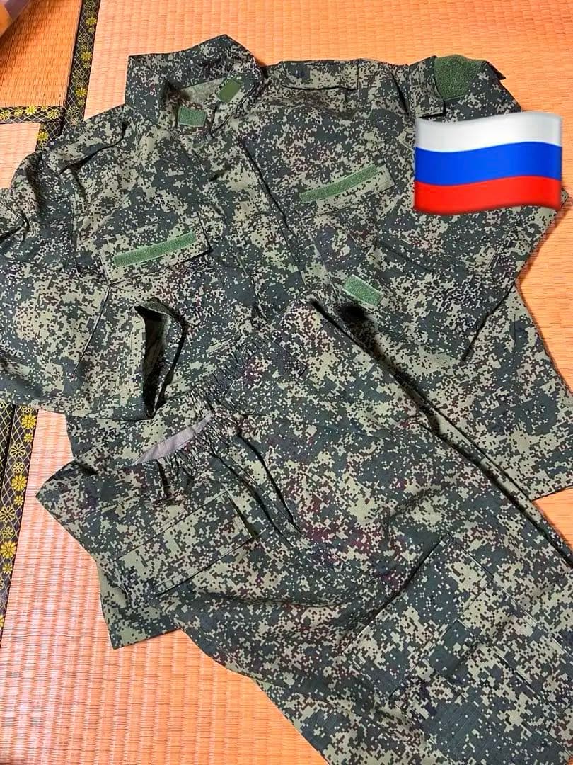 ロシア軍/北朝鮮軍夏用迷彩戦闘服 上下帽子フルセット戦争払下品