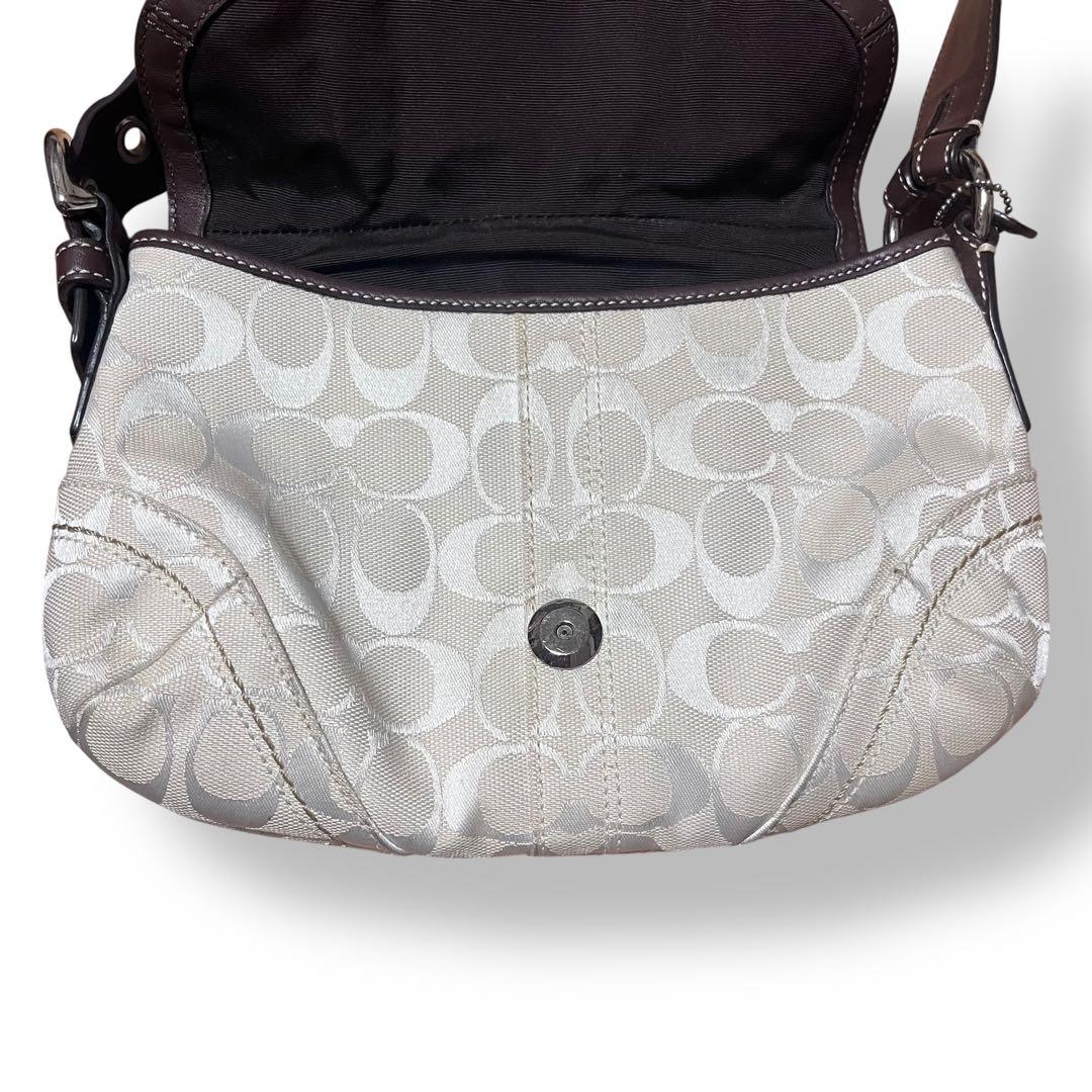 希少美品✨COACH ワンショルダー ソーホー シグネチャー 白　バッグ