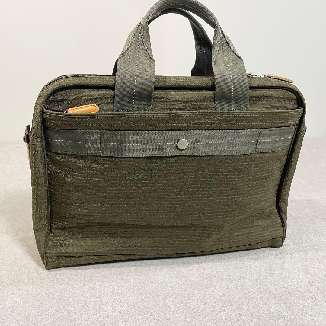 【極美品】ポールスミス ブリーフケース 2way オリーブ ナイロン×レザー