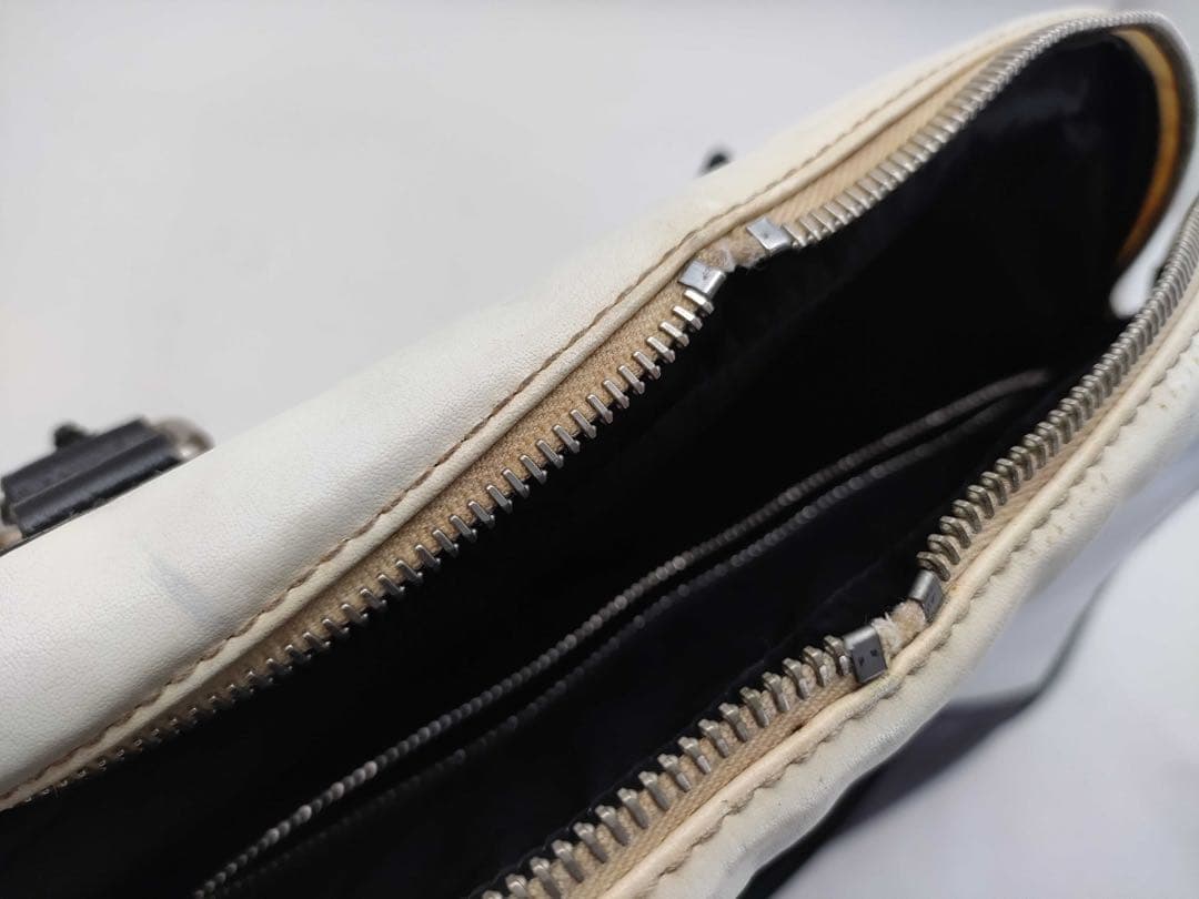 【良品】miu miu アーカイブ ミニボストン ハンドバッグ ホワイト