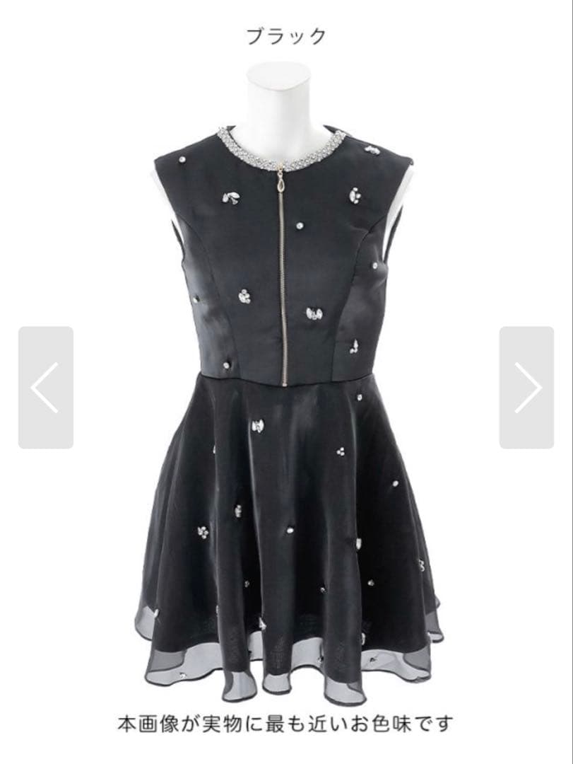 JEWELS フロントジップシフォンミニドレス Sサイズ