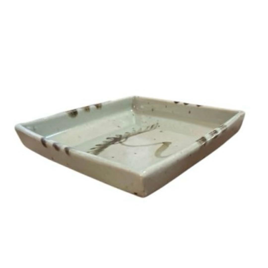 十三代 中里太郎右衛門陶房 唐津焼 角皿 2枚セット イチョウ 松 共箱付