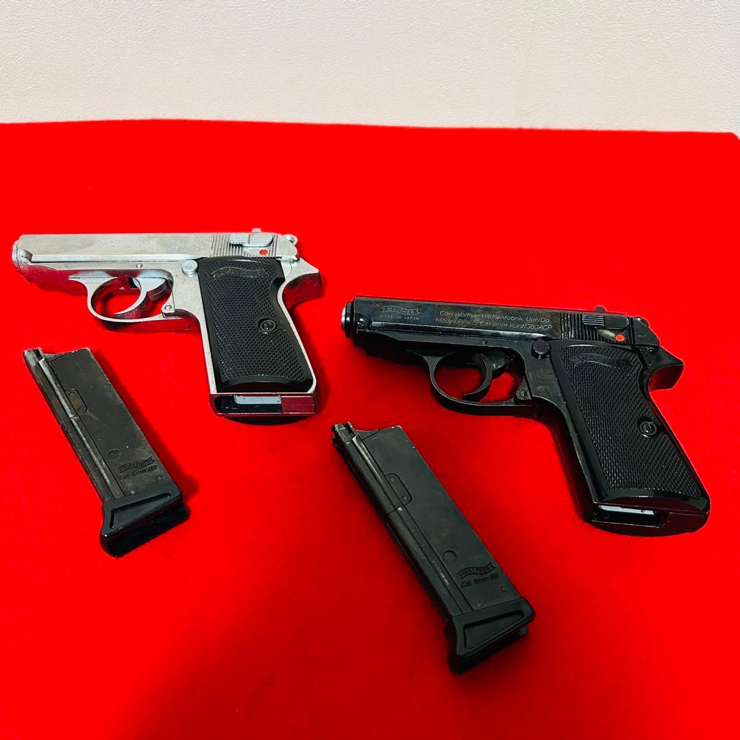 マルゼン　ワルサーPPK/S 2丁セット　ブラック　シルバー　ブラックメタル