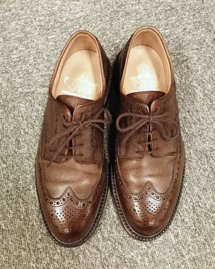 着用数回 クロケット&ジョーンズ ウイングチップ ダークブラウン UK5