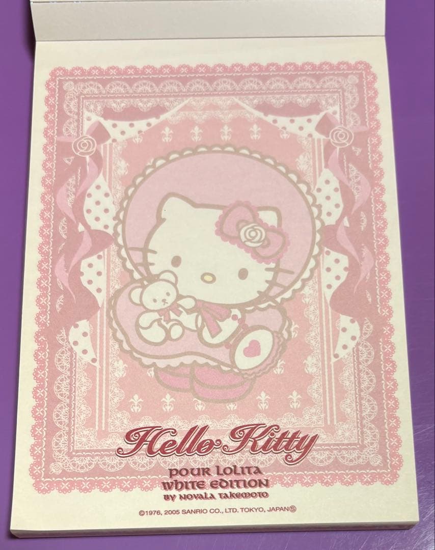 ハローキティ　メモ帳　ホログラムメモ　ロリータ　フリル　2005年製　日本限定