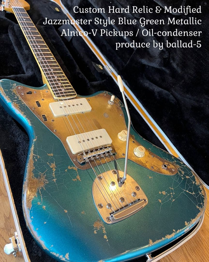 ⭐︎ハードレリックジャズマスタータイプ/アルニコPU/ブルーグリーンメタリック⭐︎