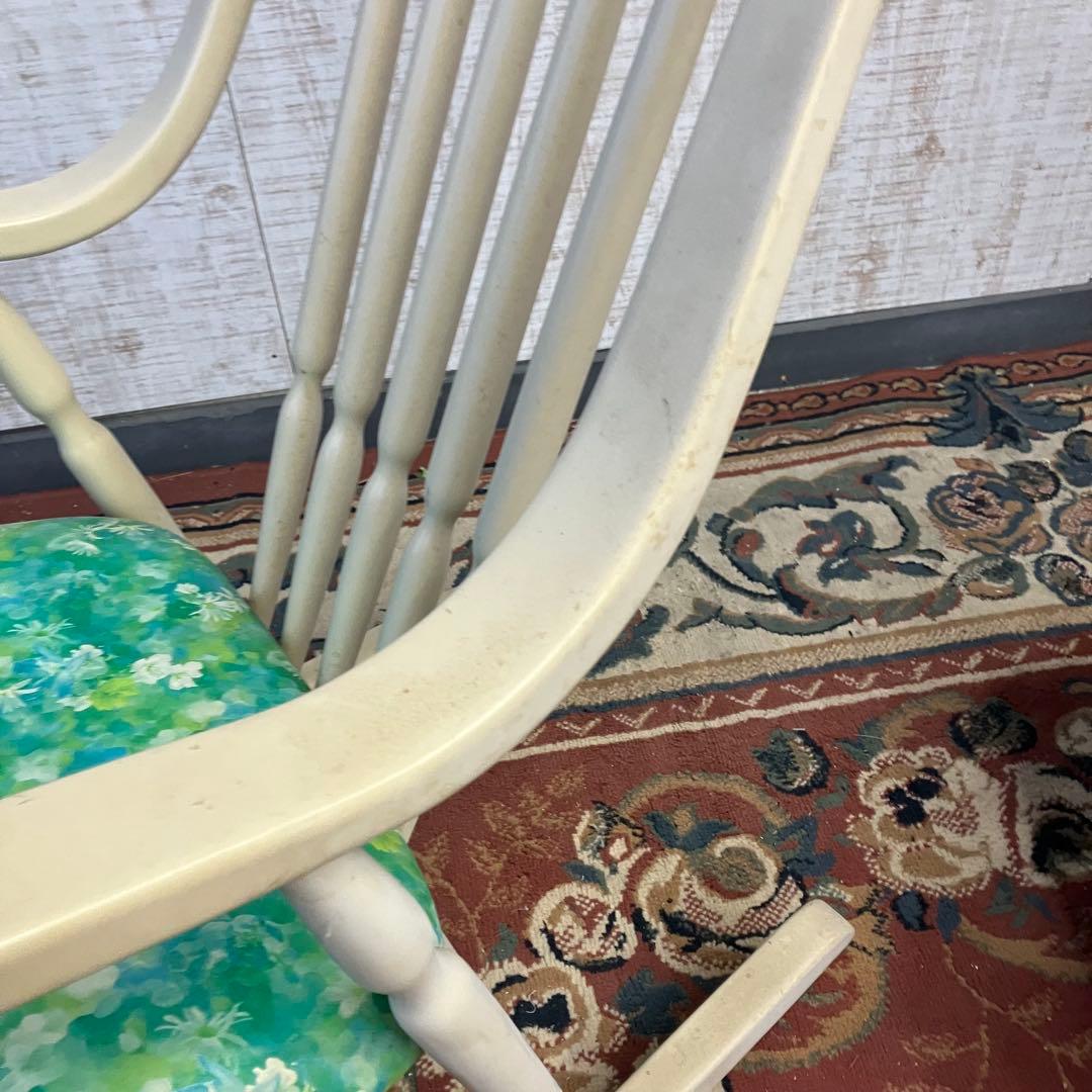 昭和レトロ 鳥取家具 花柄 木製 ロッキングチェア アームチェア ベントウッド
