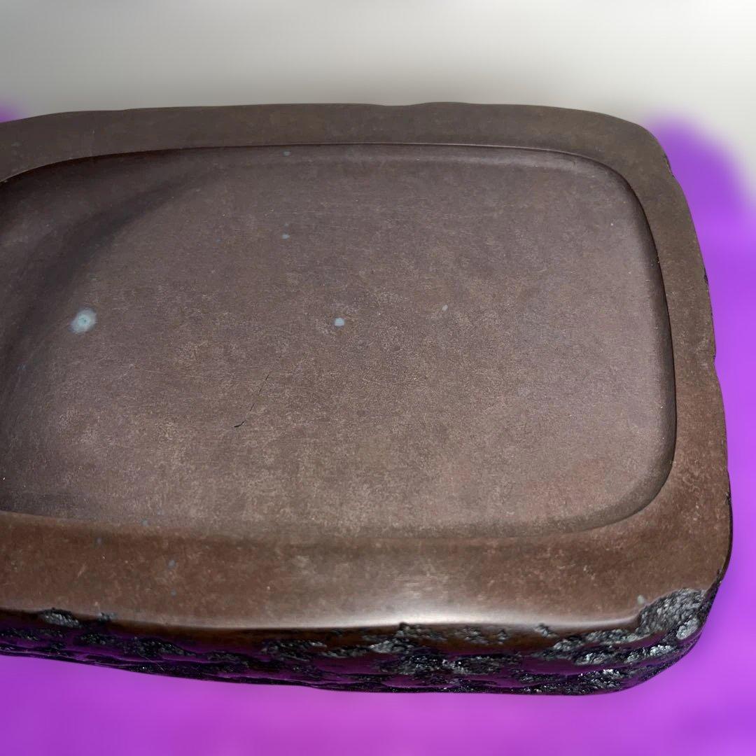 ⭕️赤間硯　野面硯　名工　日枝敏夫　３代目　玉峯　六寸大　大型　シャープな品