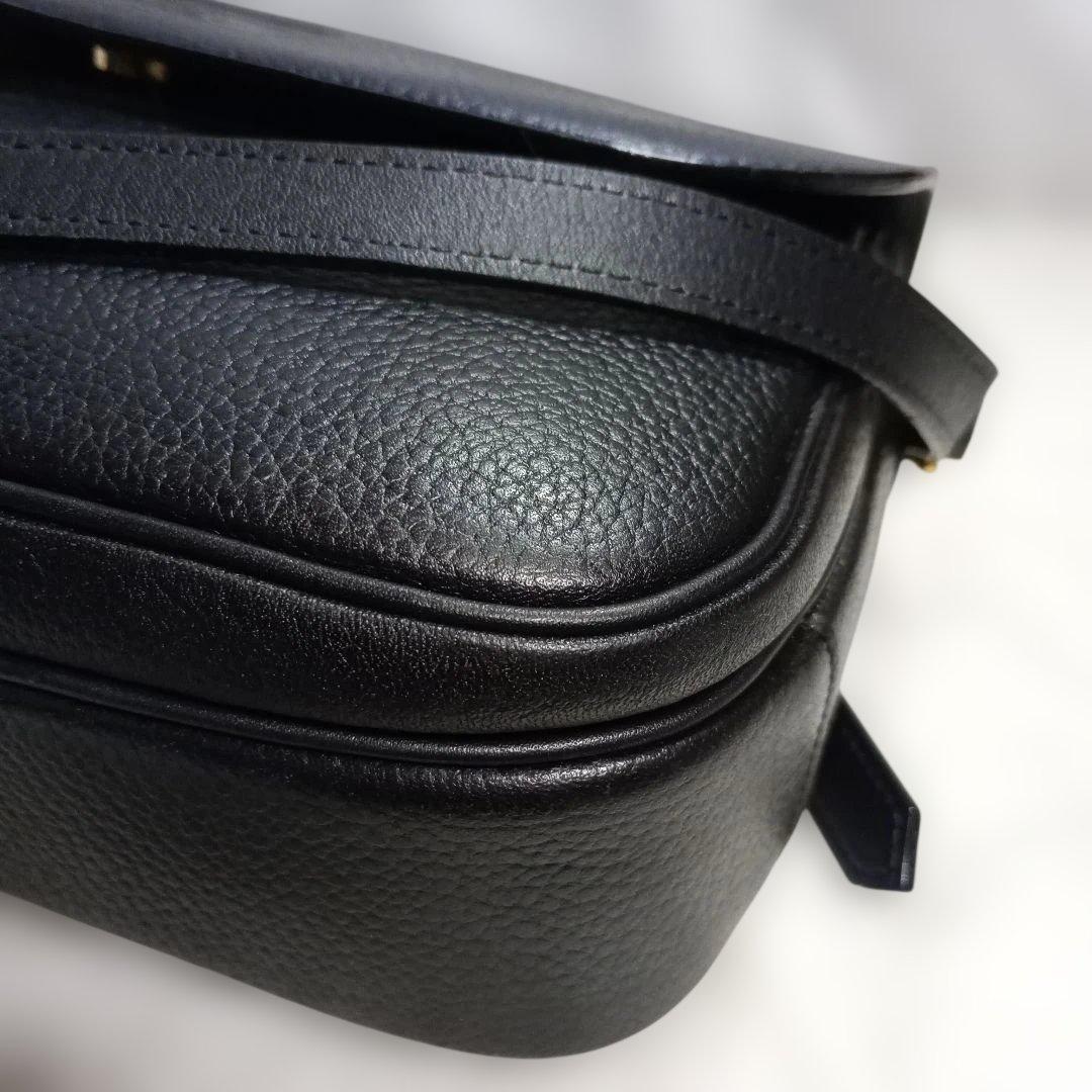 ★BURBERRY★バーバリー レザー ショルダーバッグ 黒 　ノバチェック