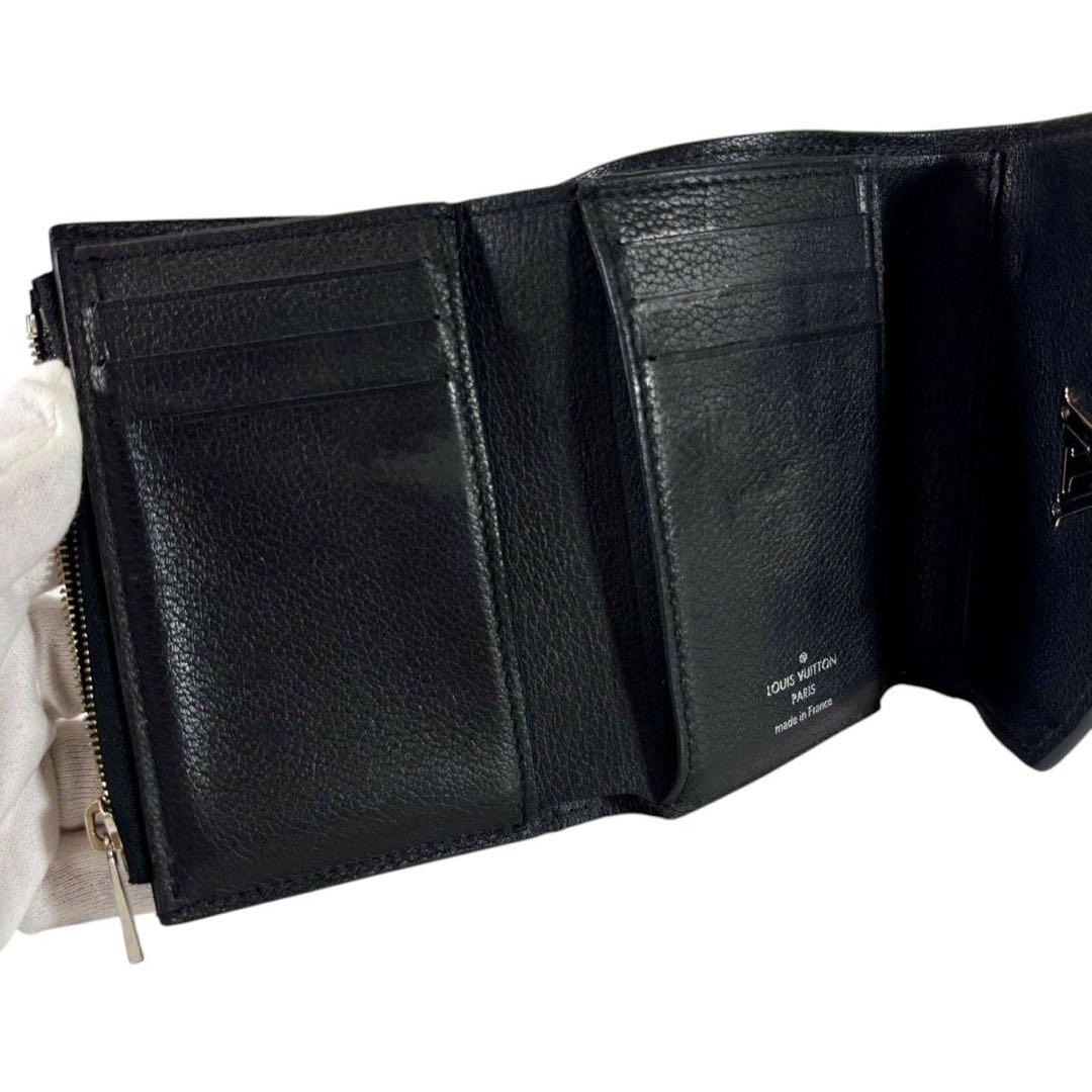 美品 ルイヴィトン マイロックミー 三つ折り財布 ブラック レザー LVロゴ