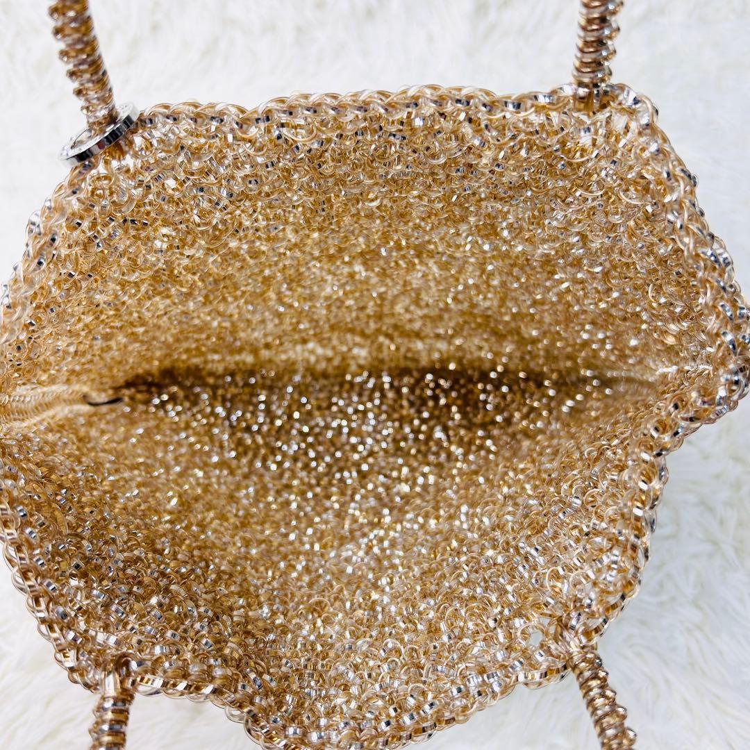 ★極美品★ アンテプリマ スクエア ラージ ワイヤーバッグ ゴールドシルバー