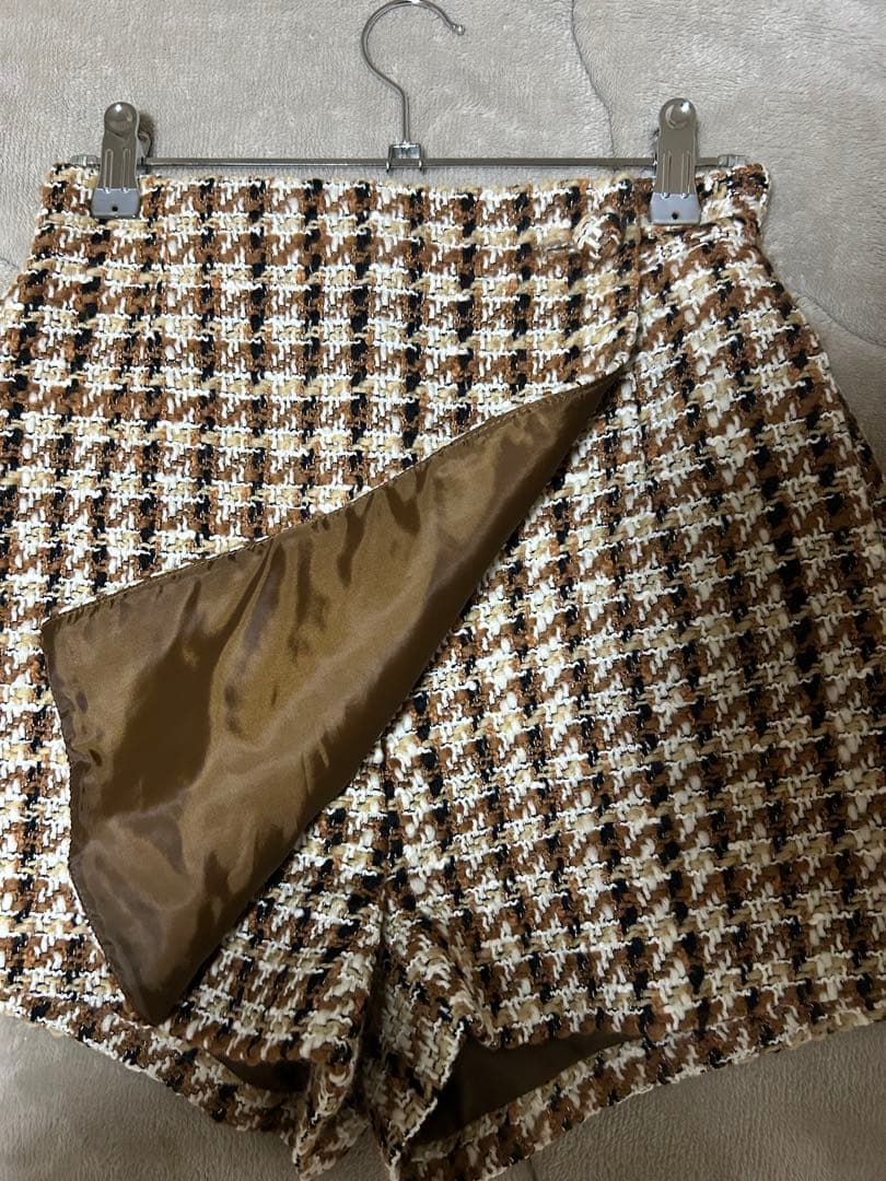 sheller Lady tweed wrap culottes ベージュ M