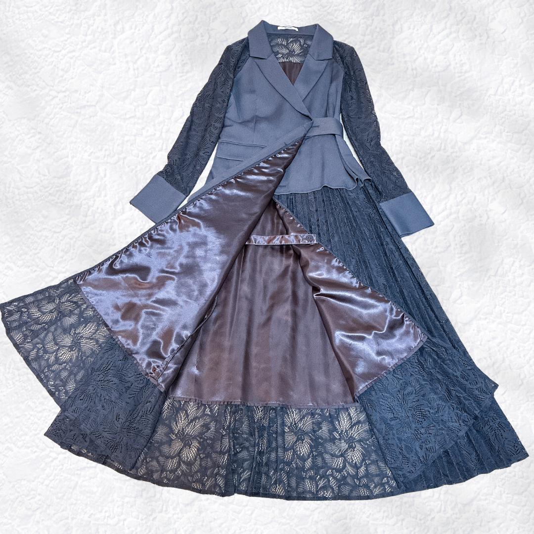 SNIDEL☆二次会 スイッチングレースドレス グレーS〜M相当 オケージョン