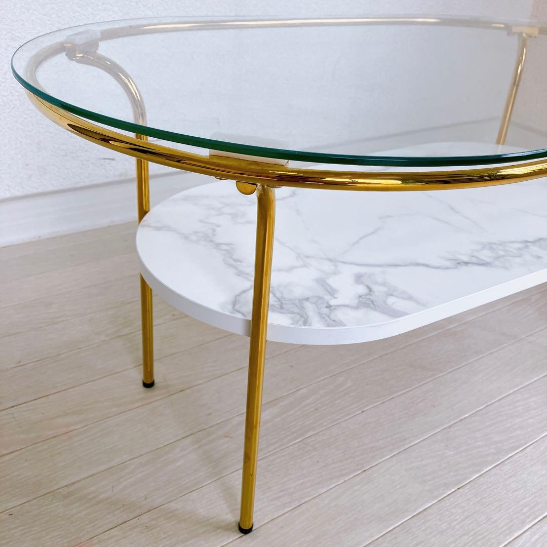 Francfranc レガートコーヒーテーブルS ガラス スリム お洒落 フラン