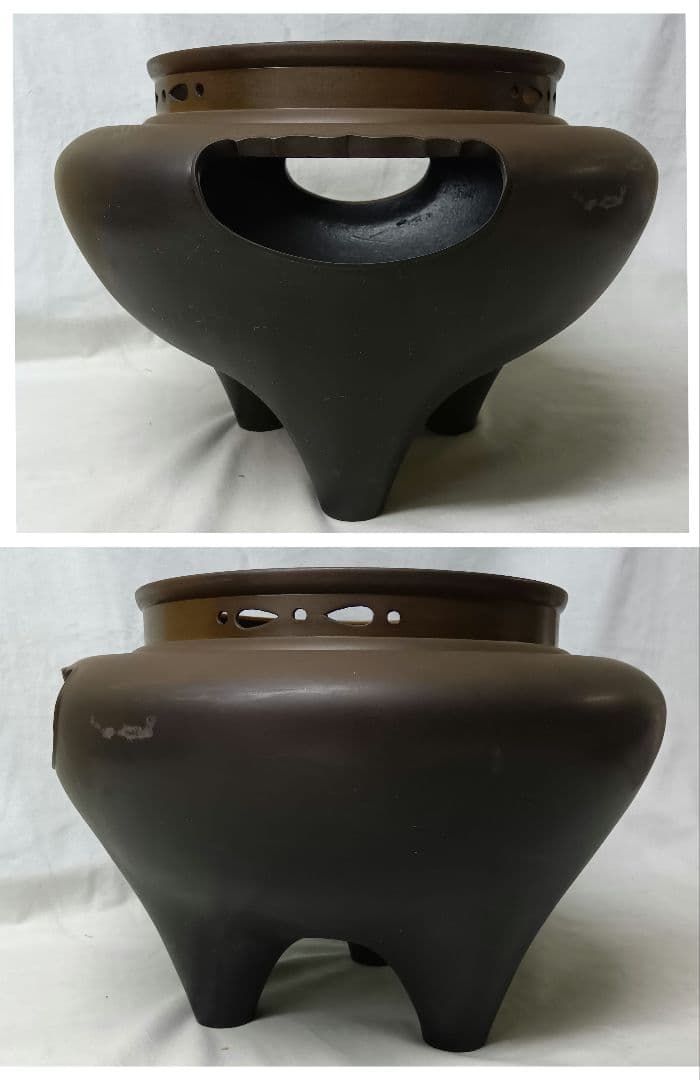 茶道具　唐銅朝鮮風炉　茶釜セット　レトロ　和室　伝統文化　真形釜　鉄瓶