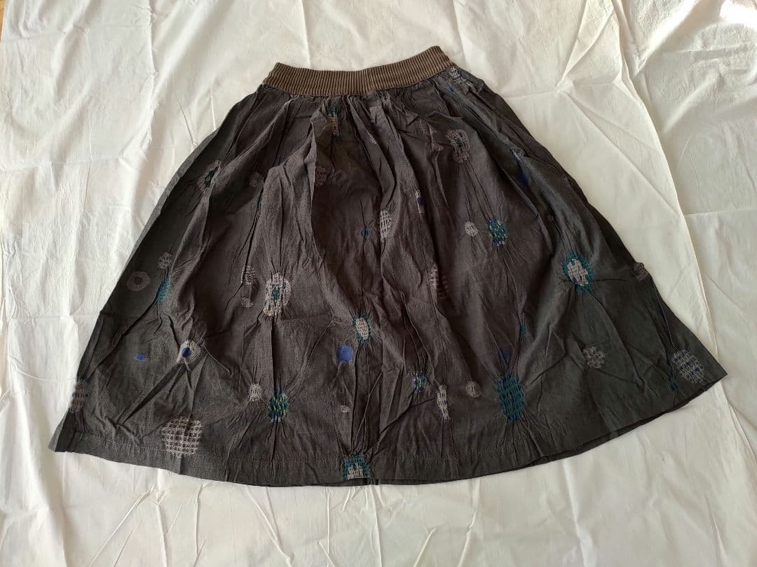M.&KYOKO　エムアンドキョウコ　佐藤繊維　スカート　刺繍　ジャガード織り