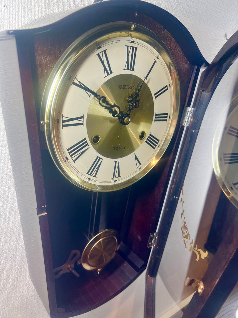SEIKO精工30DAY 振り子時計ゼンマイ掛け時計柱時計ボンボン時計昭和レトロ