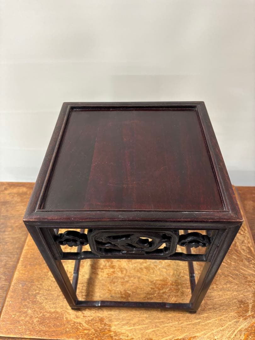 唐木　盆栽台　花台　アンティークウッドテーブル　飾り台　古美術