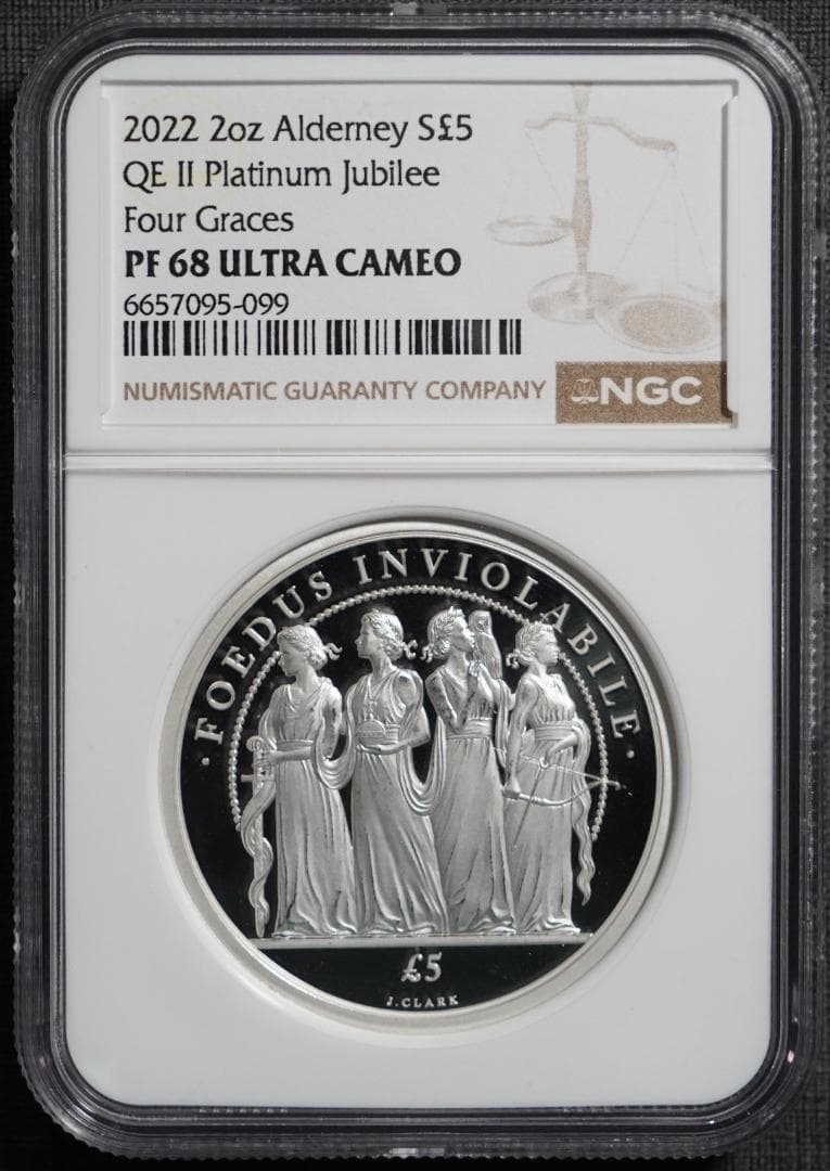 2022 オルダニー フォーグレイセス NGC PF68UC 5ポンド 銀貨