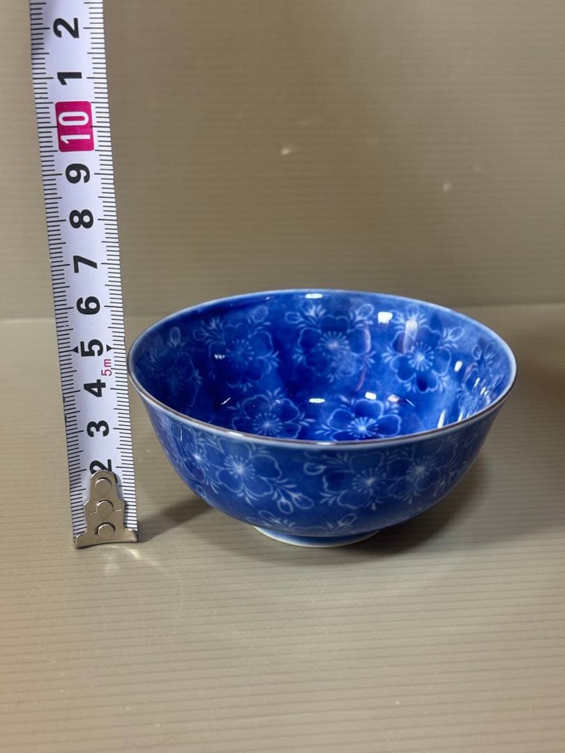 2402  深川製磁　白桜花柄　湯呑　4客