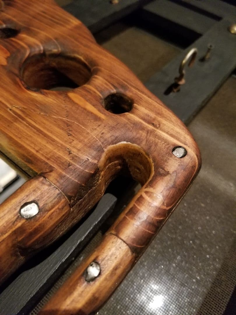 ヴィンテージ　木製　透かし彫り　額装飾　ミュシャ　ノスタルジア　アート　ミラー