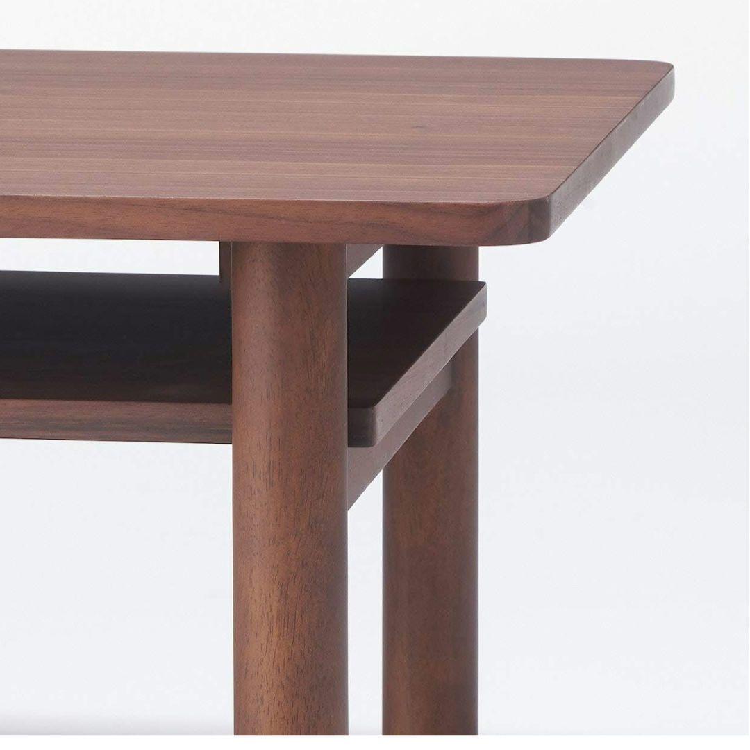 レア　廃盤品　無印良品 木製ローテーブルオーク材 　ウォルナット色