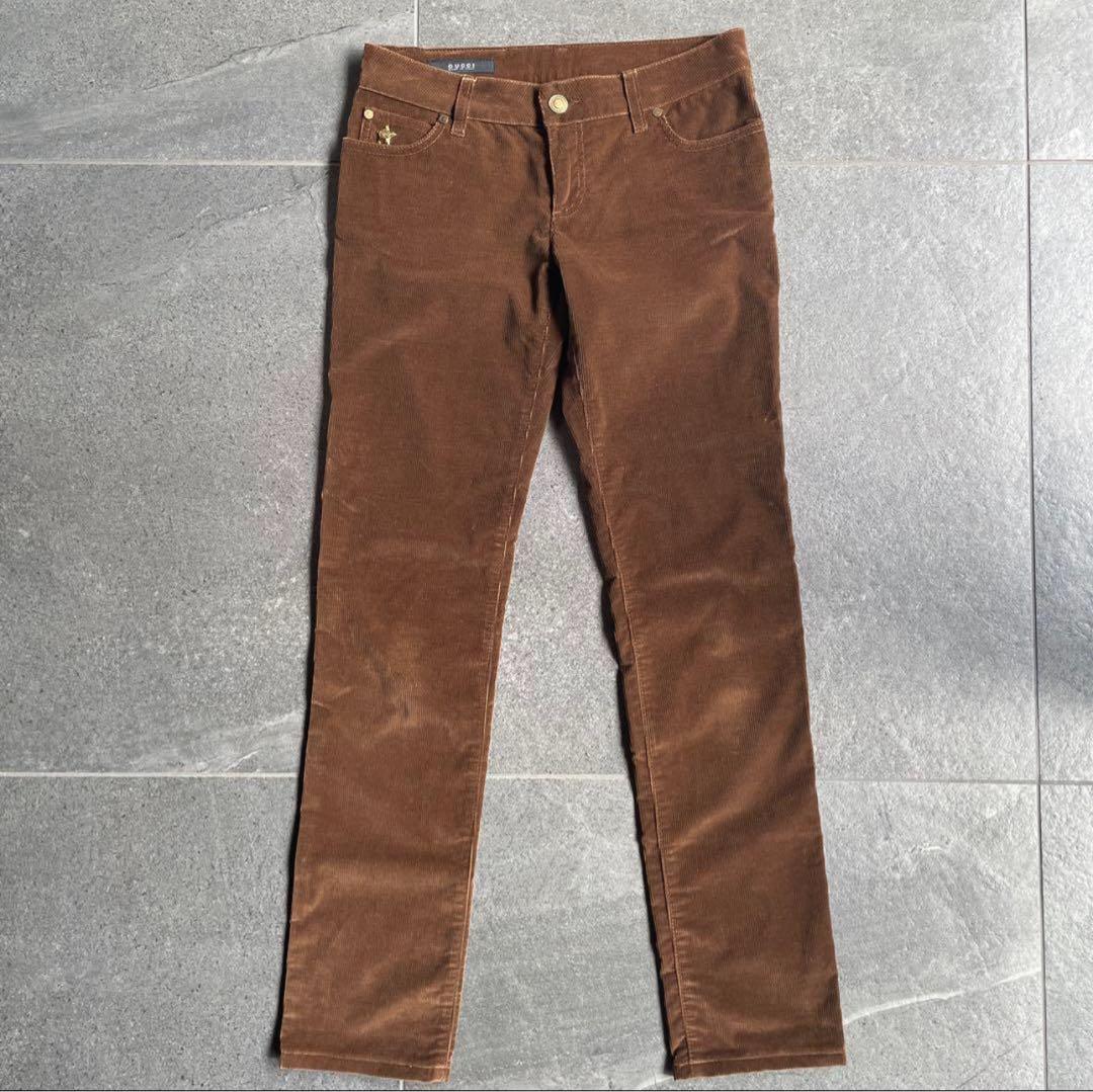 グッチ GUCCI 良質コーデュロイパンツ　美脚　ブラウン　美品 レア