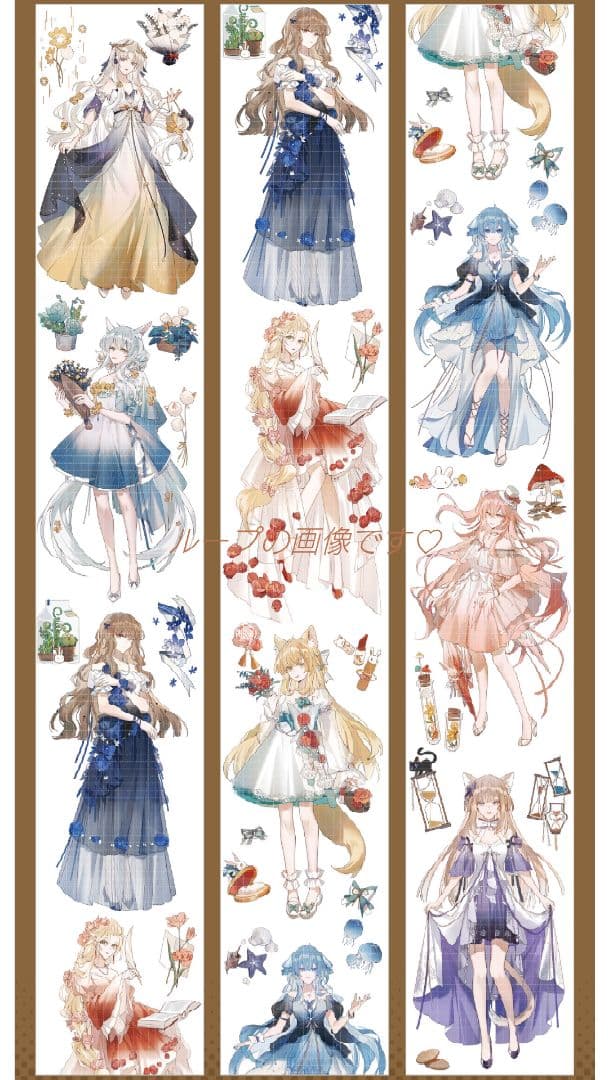 J515＃佳人(PET)FLAK切り売り海外人物マステ女の子